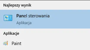 Widok wyboru Panelu Sterowania