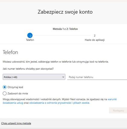 Dodanie numeru telefonu