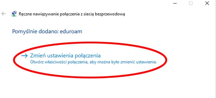 Widok poprawnego dodania sieci