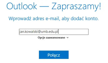 Aplikacja outlook wprowadź adres email